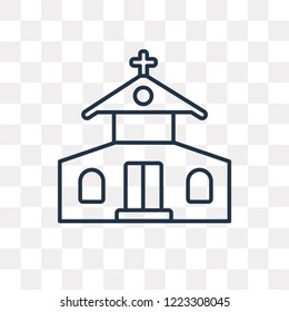 Church vector outline icon isolated on transparent background, high quality linear Church transparency concept can be used web and mobile