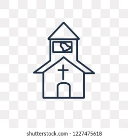 Church vector outline icon isolated on transparent background, high quality linear Church transparency concept can be used web and mobile