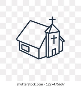 Church vector outline icon isolated on transparent background, high quality linear Church transparency concept can be used web and mobile