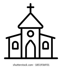 church  vector outline icon. Modern thin line symbols. Collection of traditional elements.