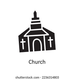 Church vector Solid Icon Design illustration. Christmas Symbol on White background EPS 10 File