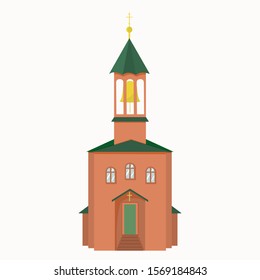 Church. Vector stock isolated icon on white background. The building of the Orthodox Church vector image.
