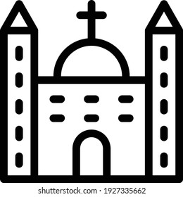 Kirchenvektor-Dünnzeilensymbol