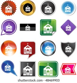 Church web button isolated on a background