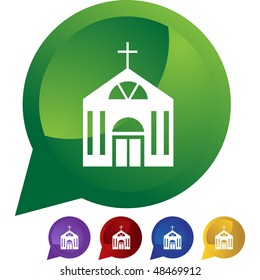 Botón web de la iglesia aislado en el fondo