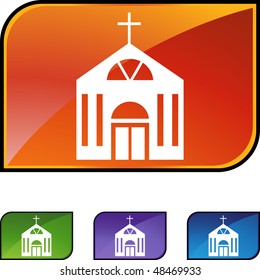 Botón web de la iglesia aislado en el fondo