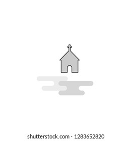 Church Web Icon. Flat Line Filled Gray Icon Vector