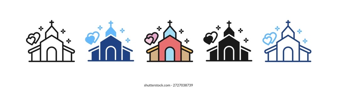 Kirche Hochzeit Symbol mehrere Vektorgrafik