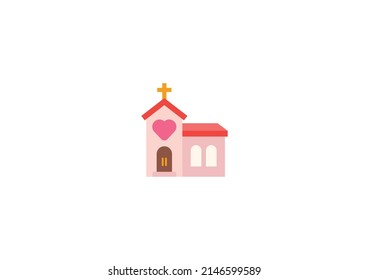 Church Wedding Vector Isolated Emoticon. Church Wedding Icon