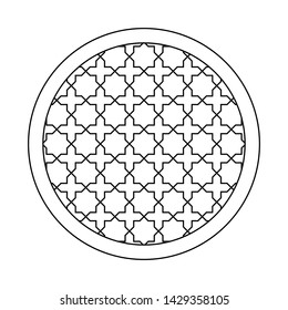 Church window mosaics, stained glass, Ornament decor.  Islamic pattern.Muslim 
