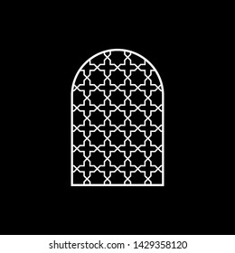 Church window mosaics, stained glass, Ornament decor.  Islamic pattern.Muslim 