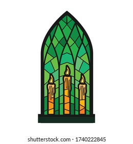 Church window vector icon.Cartoon vector icon isolated on white background church window.