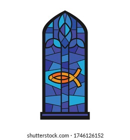 Church window vector icon.Cartoon vector icon isolated on white background church window.