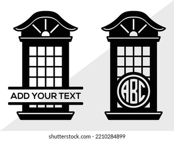 Church Windows Monogram Printable Vector Illustration