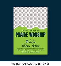 Church worship conference print flyer or poster and Christian event flyer and charity flyer, conference poster template design