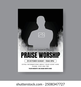 Church worship conference print flyer or poster and Christian event flyer and charity flyer, conference poster template design