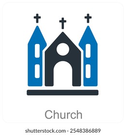 Church and worship icon concept