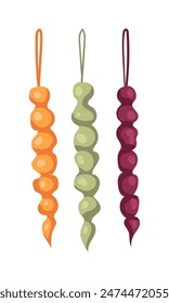 Churchella en diferentes colores en estilo plano. Ilustración vectorial