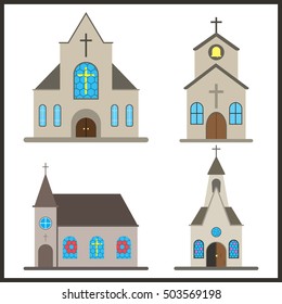 churches flat icons