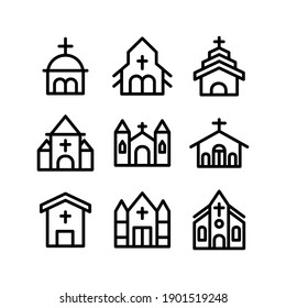 churches icon or logo isolated sign symbol vector illustration - Collection of high quality black style vector icons
