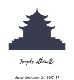 Churches illustrations. Asian temple. Vector silhouettes illustrations on a white background.