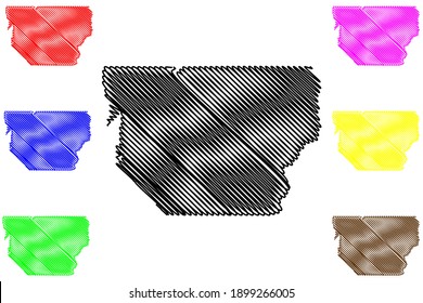 Churchill County, Nevada (U.S. county, United States of America, USA, U.S., US) map vector illustration, scribble sketch Churchill map