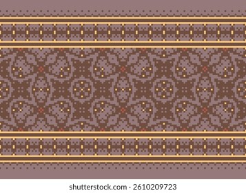 Churidar Pattern Seamless Bandana print silk Motif embroidery, Pixel Ikat embroidery vector Design for Print indigenous art aboriginal art pattern floral kurti mughal border