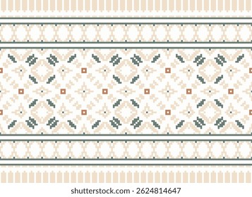 Churidar Pattern Seamless Scandinavian pattern Motif embroidery, Pixel Ikat embroidery vector Design for Print border embroidery ancient egypt