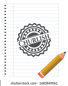 Churlish penciled. Vector Illustration. Detailed.