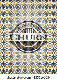 Churn arabesque badge. arabic decoration.