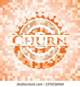 Churn orange mosaic emblem