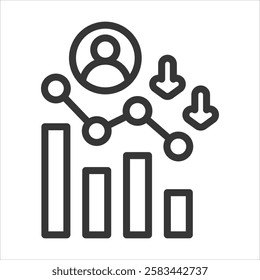 Churn Rate Outline Icon Vector Illustration