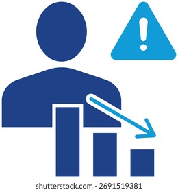 Churn Risk Simple and clear vector icon illustrating an essential idea or function