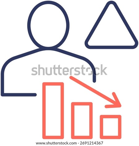 Churn Risk Simple and clear vector icon illustrating an essential idea or function