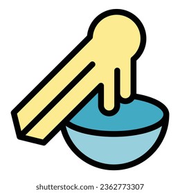 Churro dessert icon outline vector. Spanish food. Spain cake color flat
