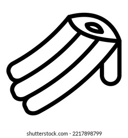 Churro dish icon outline vector. Pastry food. Mexican dessert