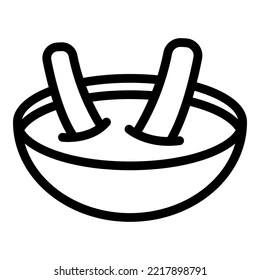 Churro stick icon outline vector. Chocolate food. Spain dessert