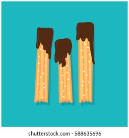 Churros With Chocolate Illustration