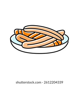 churros chocolate sweet food color icon vector. churros chocolate sweet food sign. isolated symbol illustration