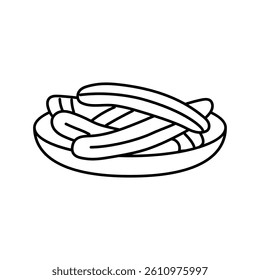 churros chocolate sweet food line icon vector. churros chocolate sweet food sign. isolated contour symbol black illustration