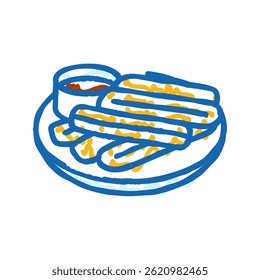churros sobremesa cozinha espanhola ícone doodle esboço vetor. churros sobremesa cozinha espanhola sinal. símbolo isolado ilustração