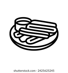 churros dessert spanish cuisine line icon vector. churros dessert spanish cuisine sign. isolated contour symbol black illustration