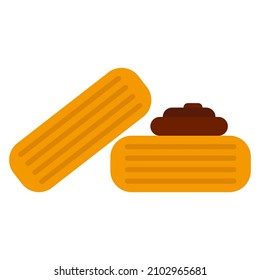 Churros Flat Clipart Vector Illustration