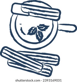 Churros hand drawn vector illustration