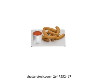churros icon 3d illustration render