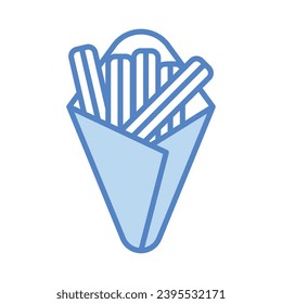 Icono de Churros aísla la ilustración del material del vector de fondo blanco.