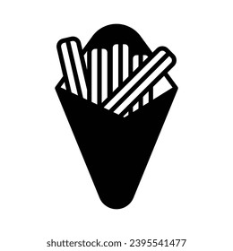 Icono de Churros aísla la ilustración del material del vector de fondo blanco.