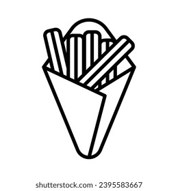 Churros icon isolate white background vector stock illustration.