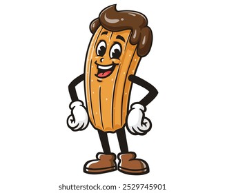 Churros is laughing, Cartoon Mascot Illustration Character Vector Clip-art Hand-drawn Logo Design