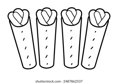 Churros Line Art Design Drawing Illustration Hand Drawing Artwork